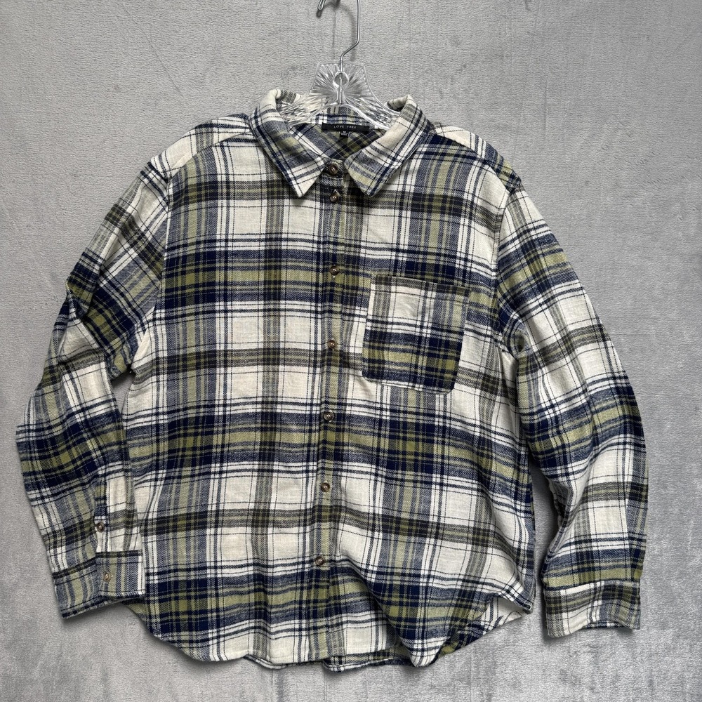 Love Tree‎ Shirt Womens Medium Multicolor Plaid Button Front Flannel Long Sleeve
